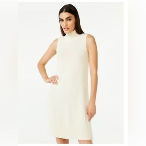 Women’s Sleeveless Tall Neck Ribbed Sweater Dress Size XXL